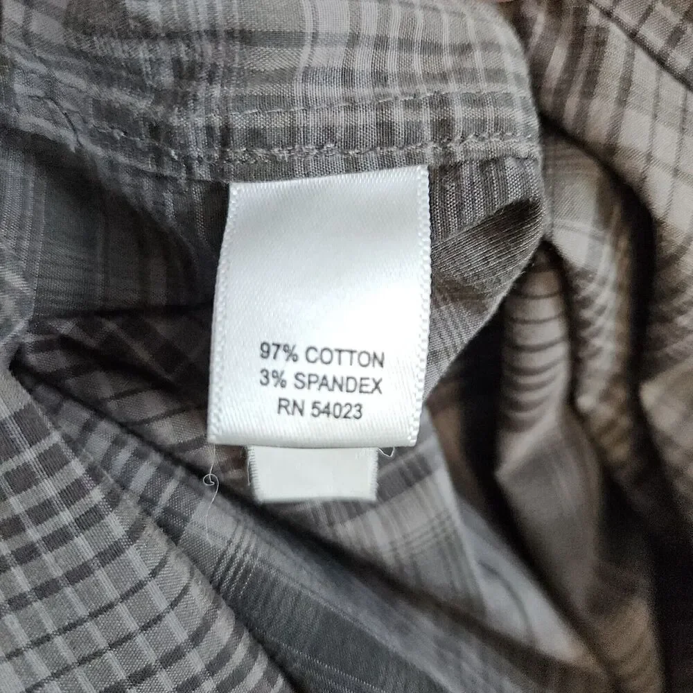 Banana Republic Men's Shirt Size M (15-15 1/2) Brown Plaid Button Up Two Pockets